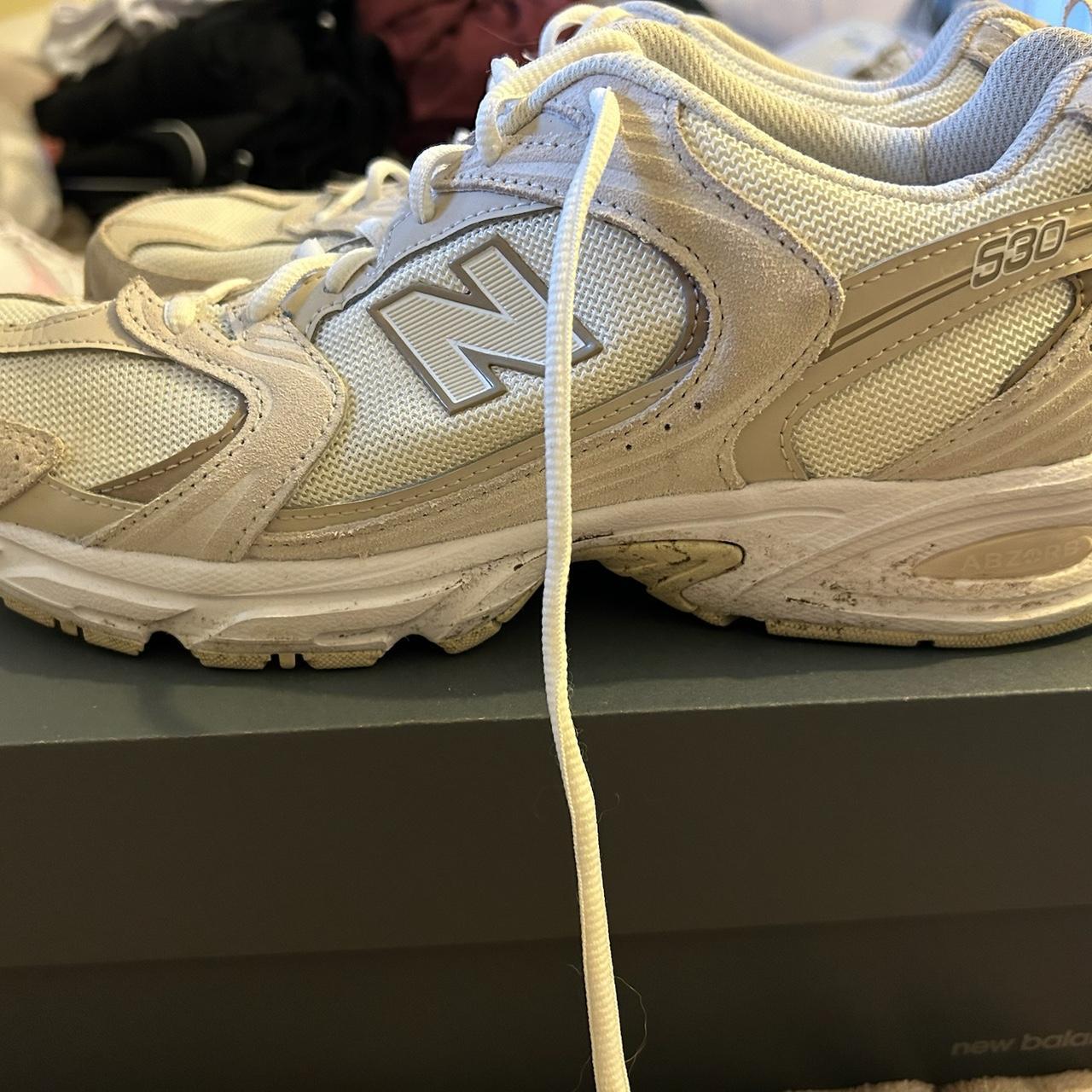 New Balance 530 cream and white trainers men’s size... Depop