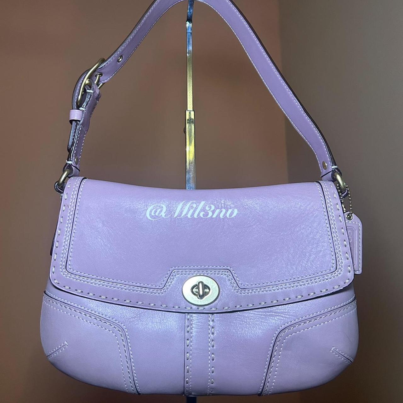 Y2K 2007 Coach bag in lavender leather with brass | Depop