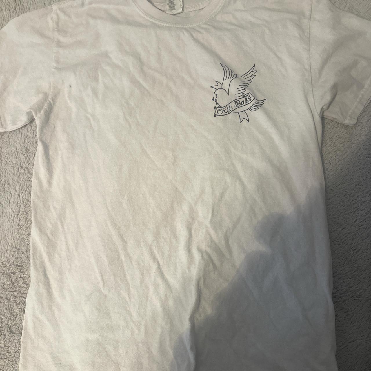 White and grey Lil Peep tee - Depop