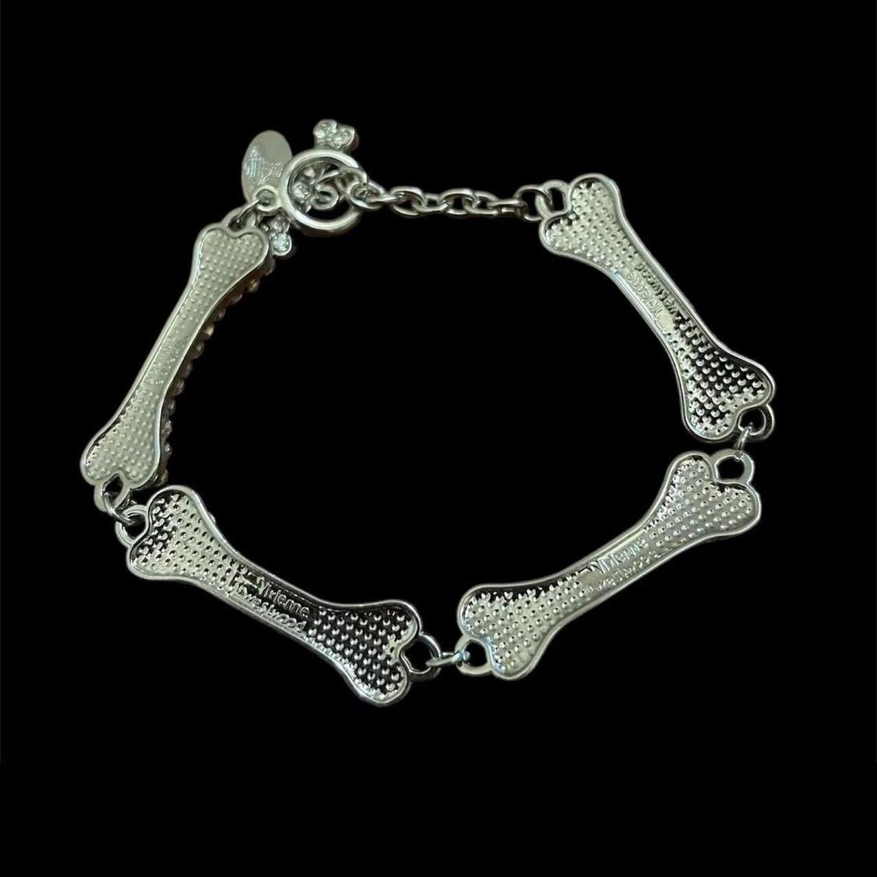 Vivienne Westwood bones rhinestone outlet silver bracelet