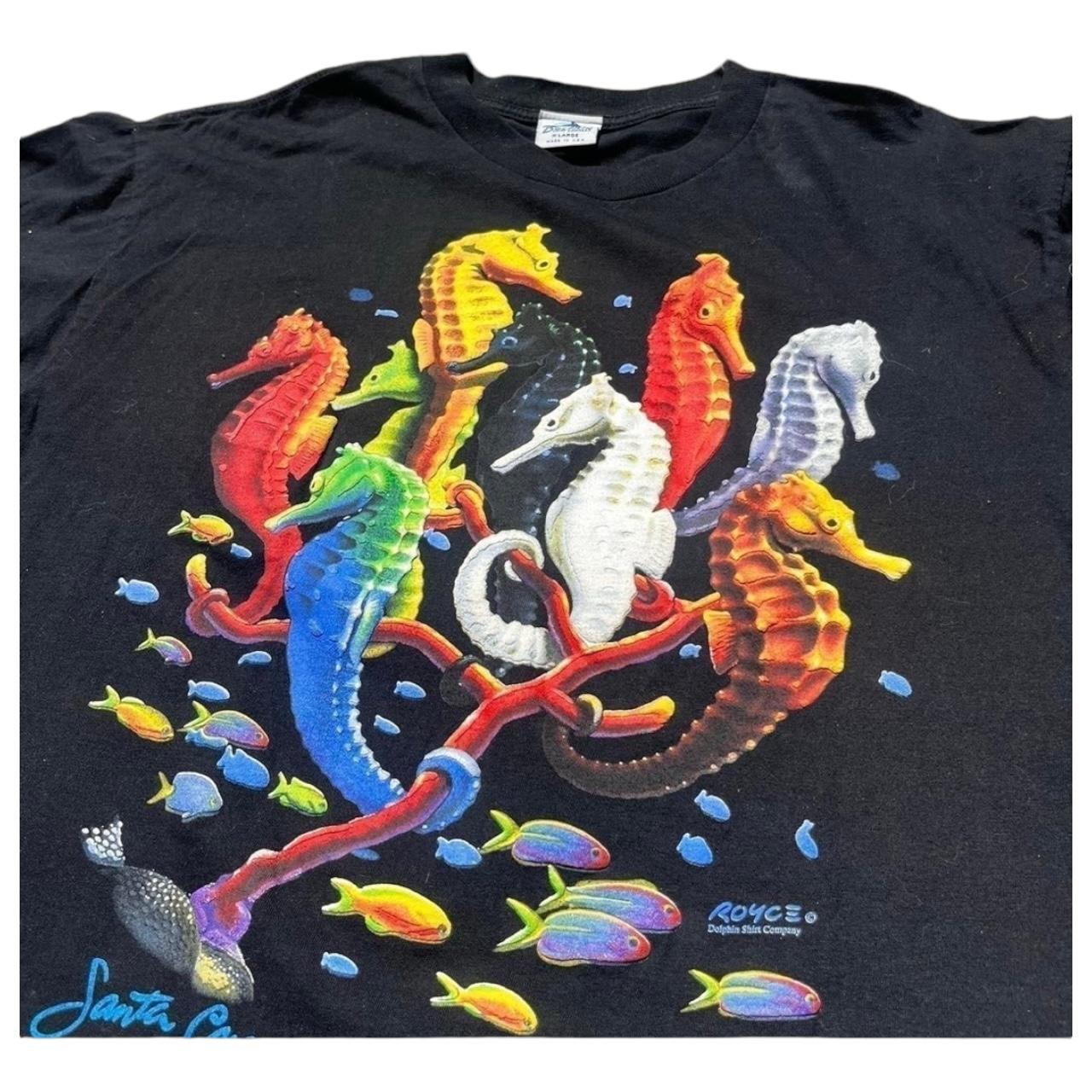 Y2k puff print seahorses vintage Tee 2024 size XL