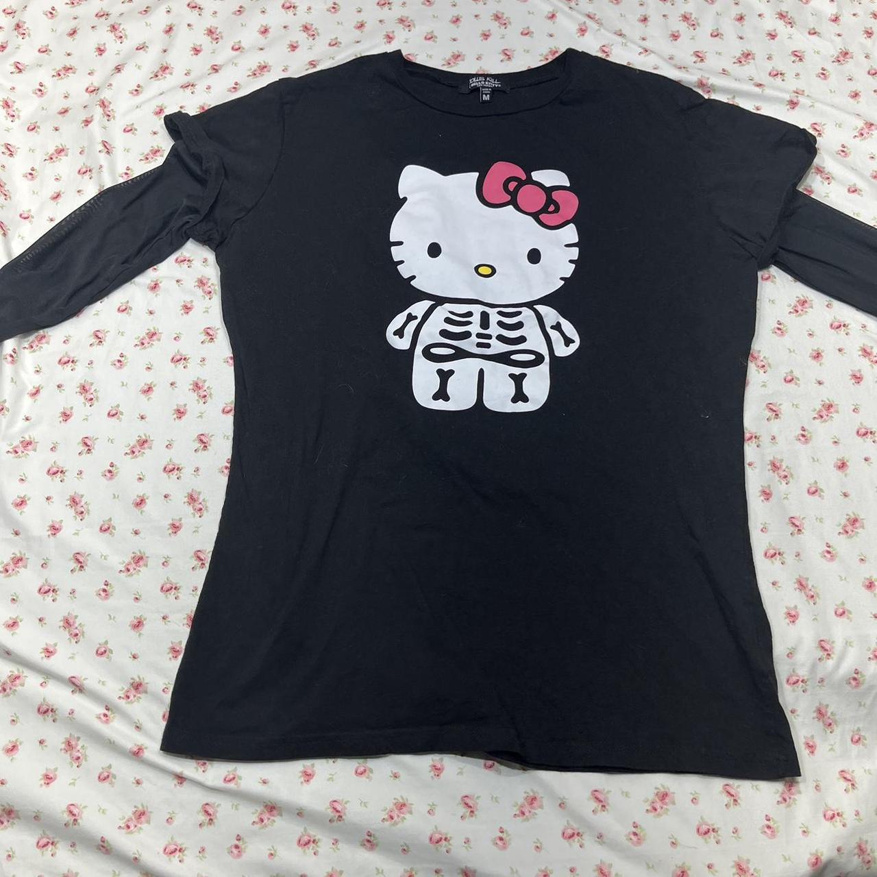 Womans black mesh HELLO KITTY deals jersey