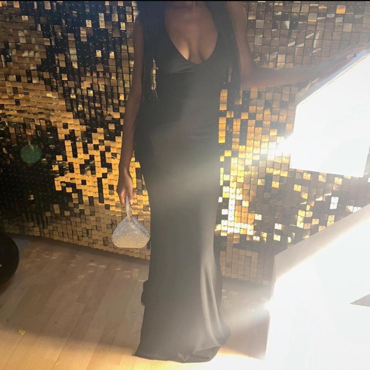 Black Fishtail Backless Club L London Maxi Dress Depop