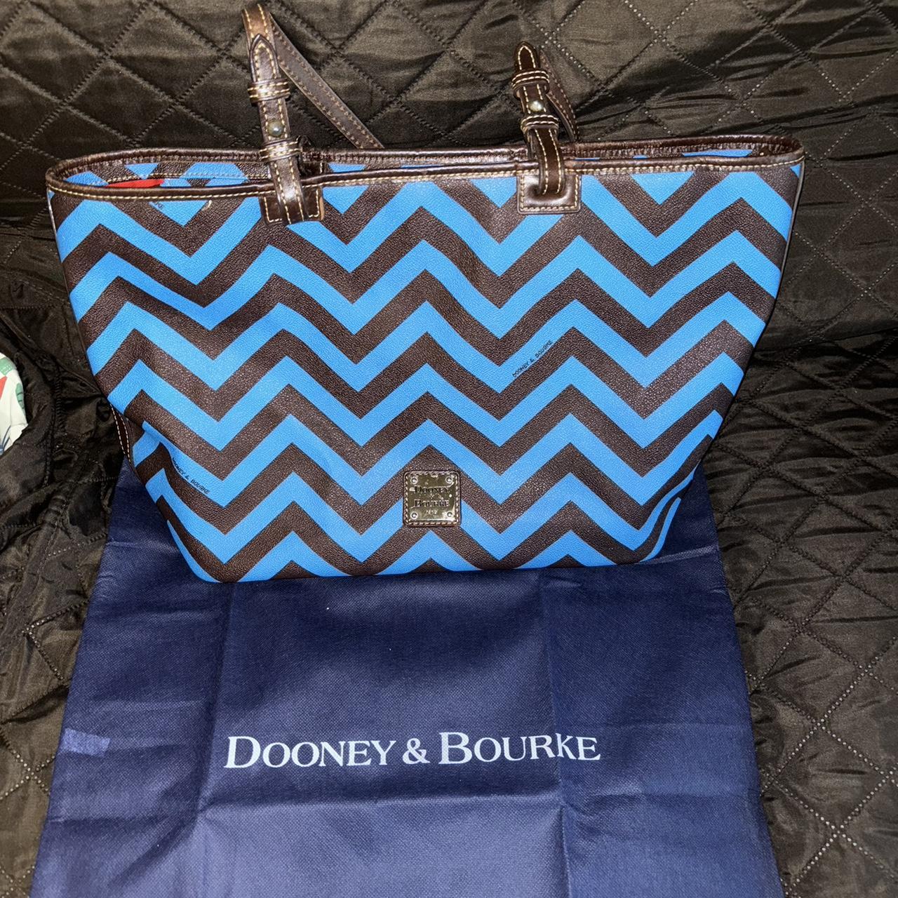 Dooney and outlets Bourke Blue and Brown Chevron Satchel Handbag