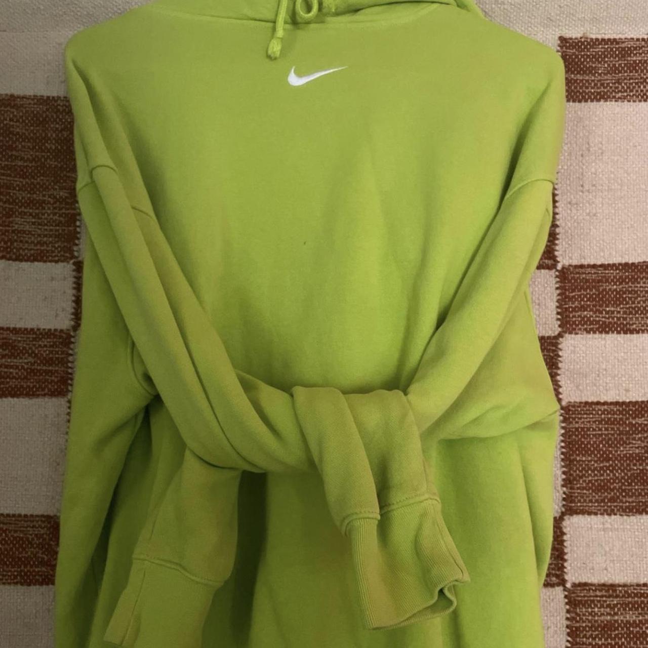 small women s lime green nike hoodie. it was a. Depop