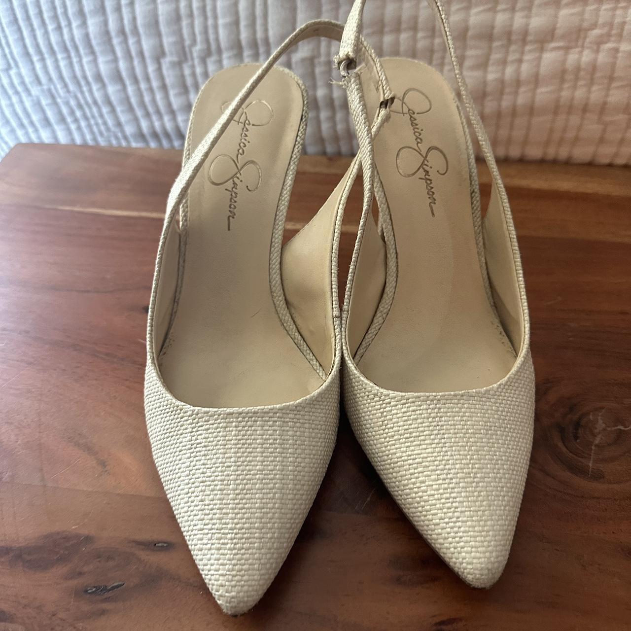 Jessica simpson white snakeskin heels best sale