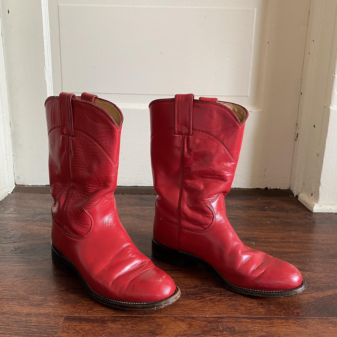 Blood red vintage Justin boots. Super comfortable... Depop