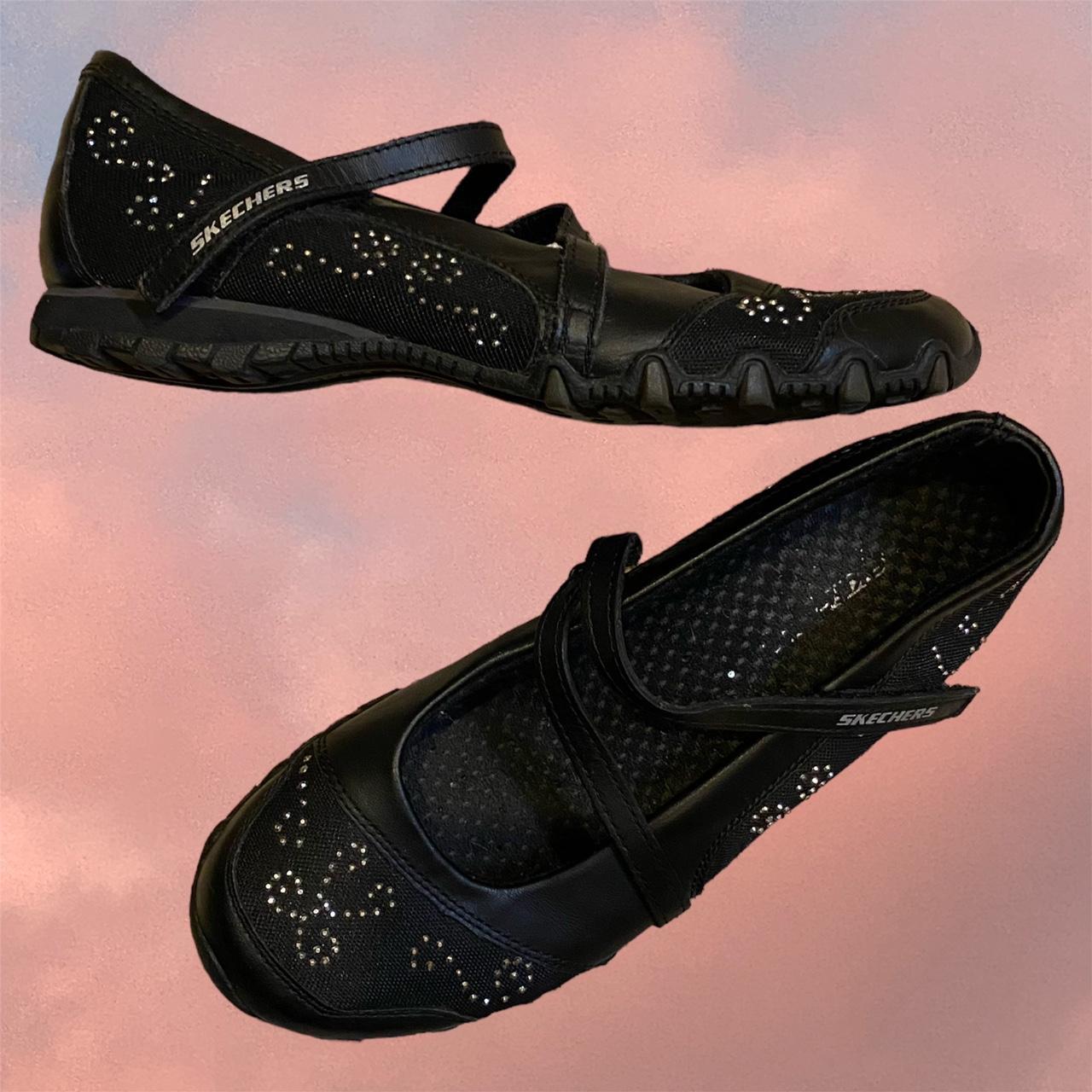 Black skechers outlet with rhinestones