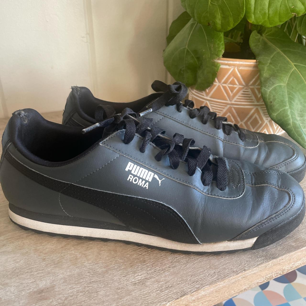 Puma roma leather black best sale