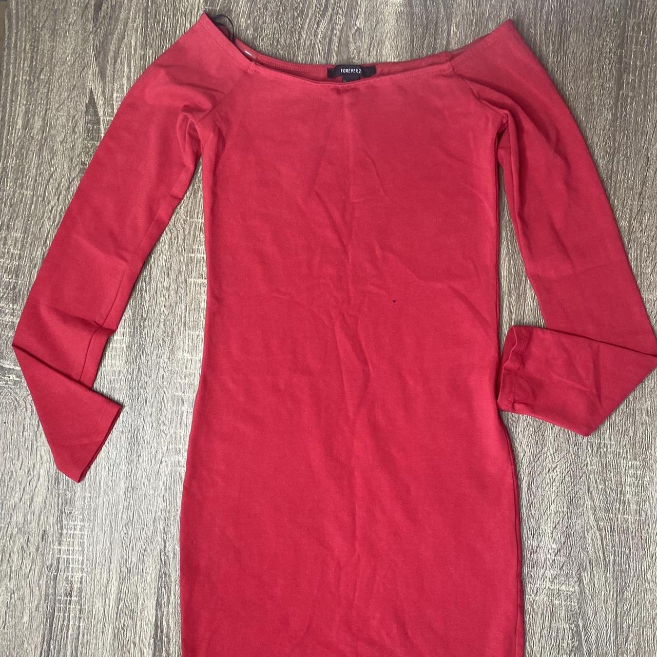 Long sleeve red dress forever 21 best sale