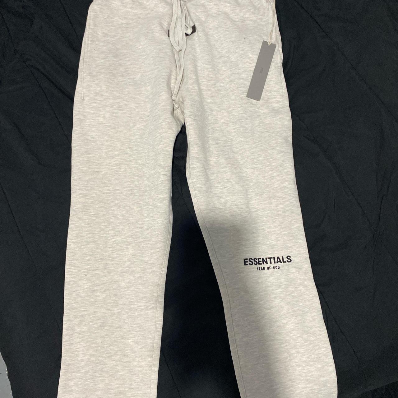 grey essentials jogging pants (fear of god) - Depop