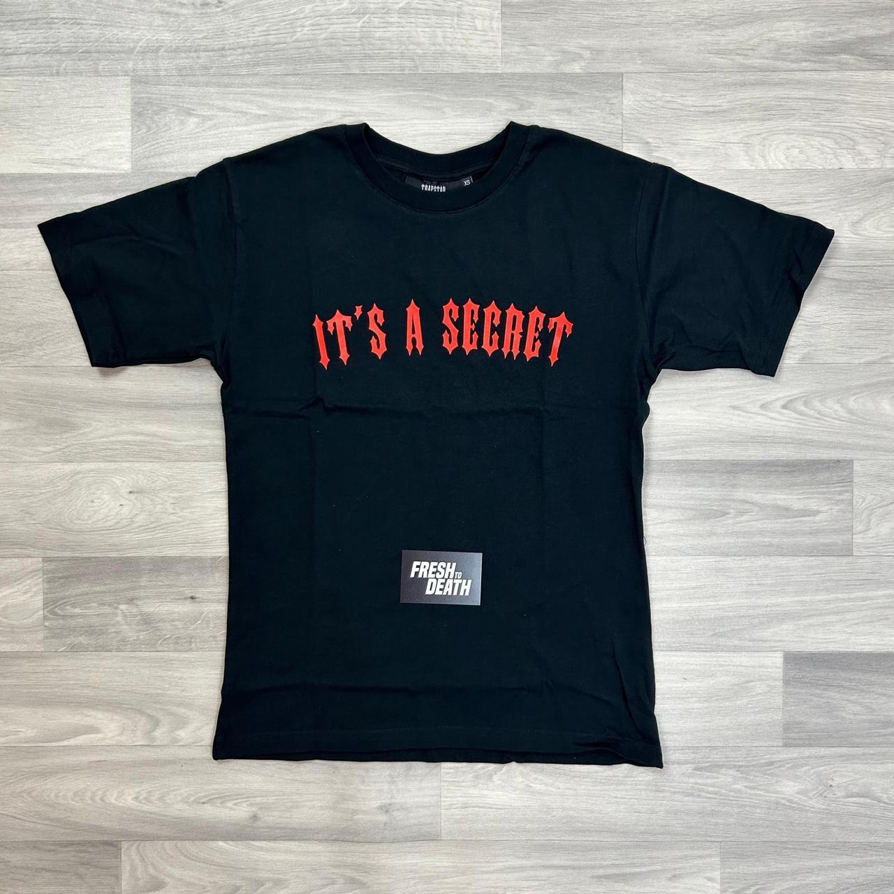 Trapstar 'It's A Secret' Tee Black/Red 🤫. Sizes: XS, | Depop