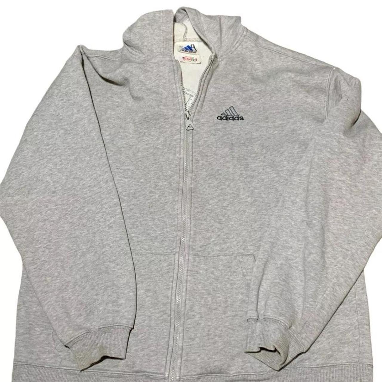 Adidas grey zip up jacket best sale