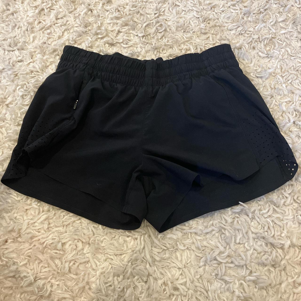 Athleta black running shorts with built in liner... - Depop