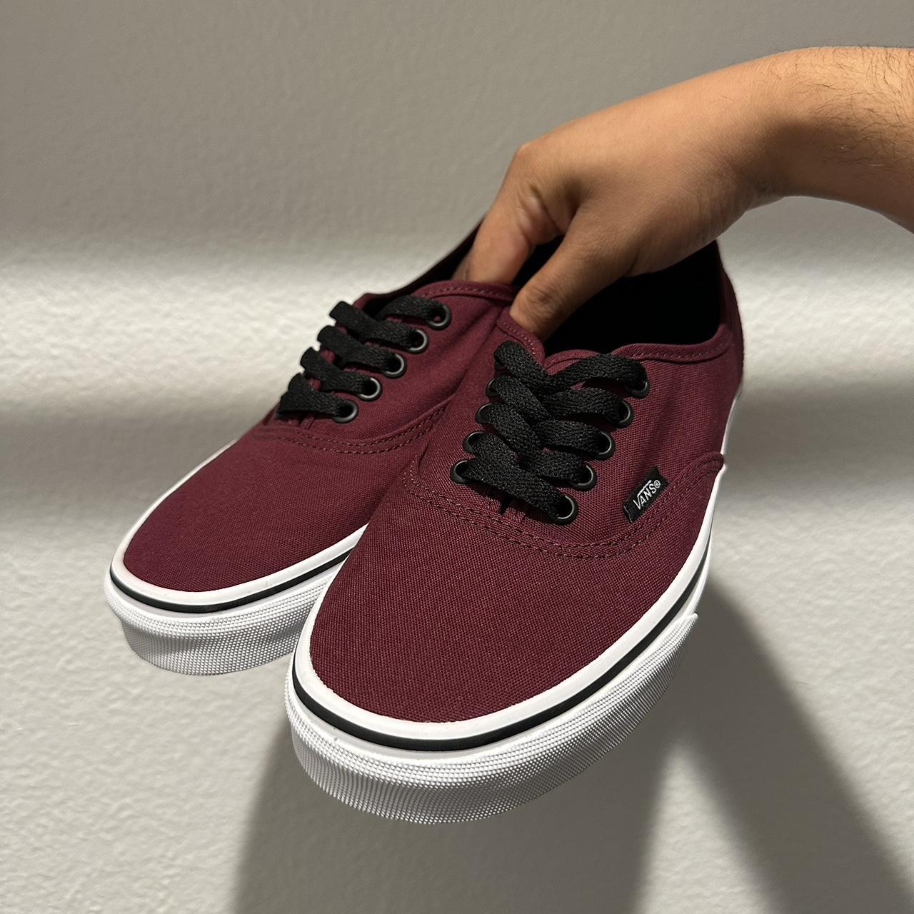 Burgundy vans ladies best sale