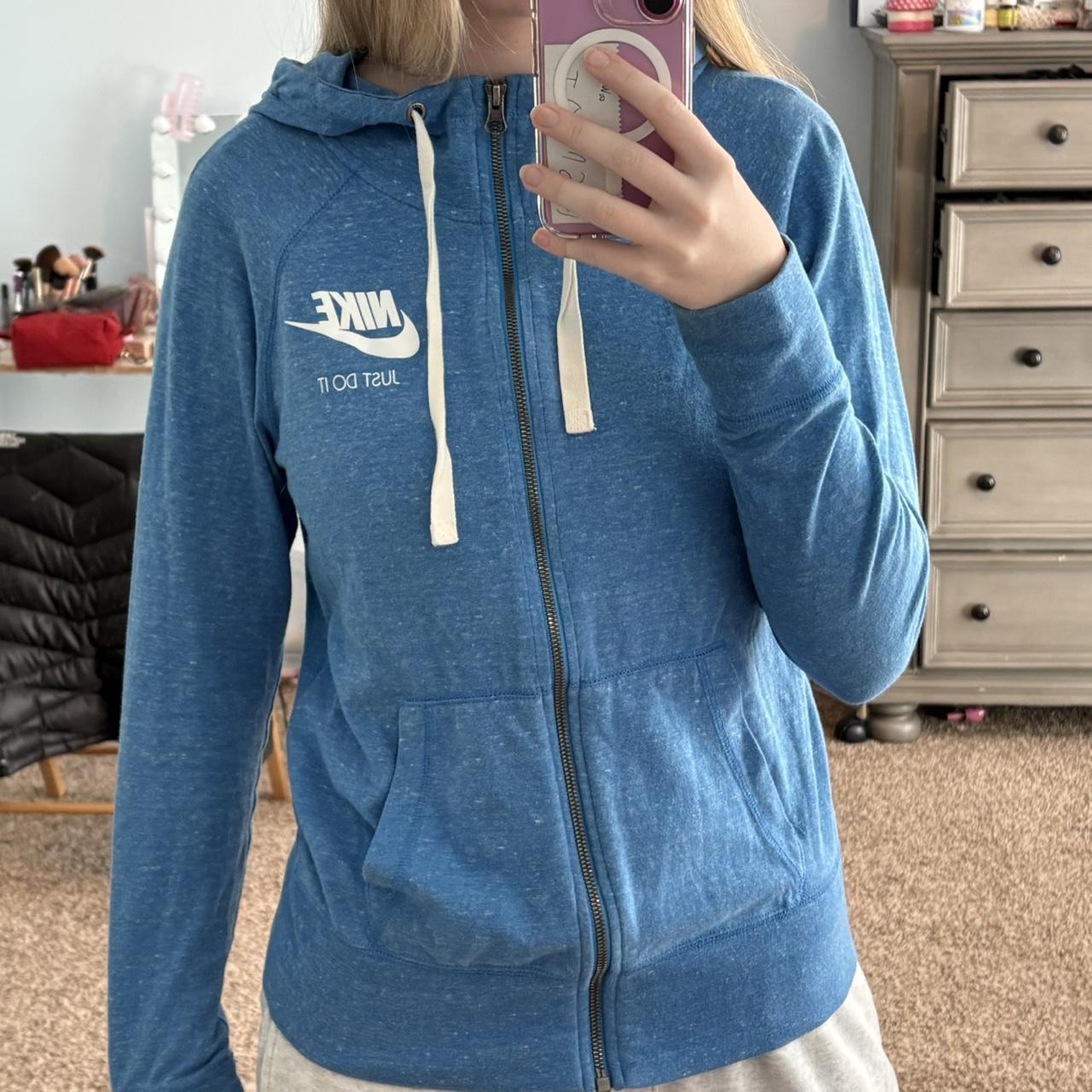 nike blue zip hoodie