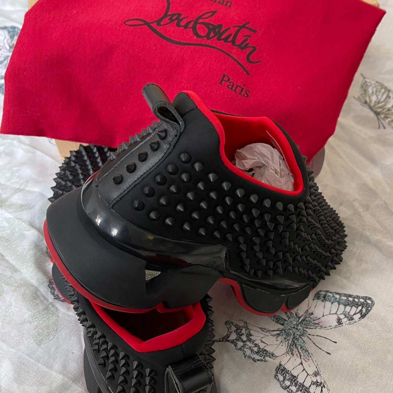 Christian Louboutin Black Stretch Fabric Spike Sock