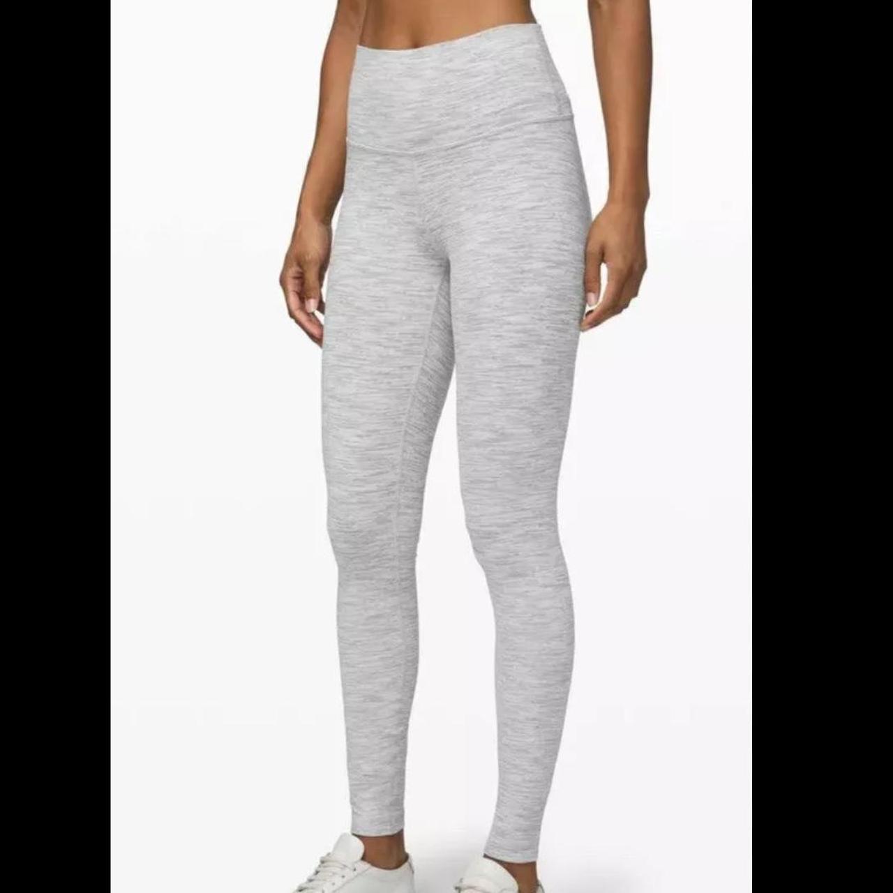 Grey and white lululemon leggings best sale