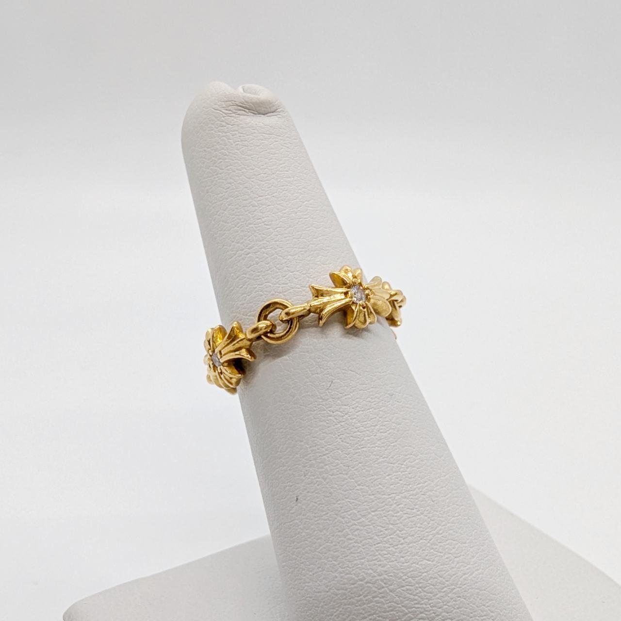 Chrome Hearts 22K Tiny ECH Plus Diamond Ring, 4 | Depop