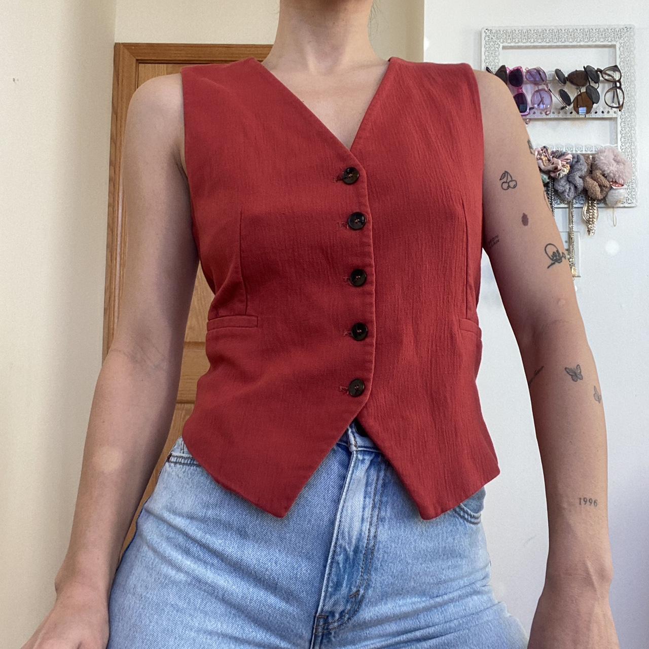 zara vest. top buttons up the front. adjustable... Depop