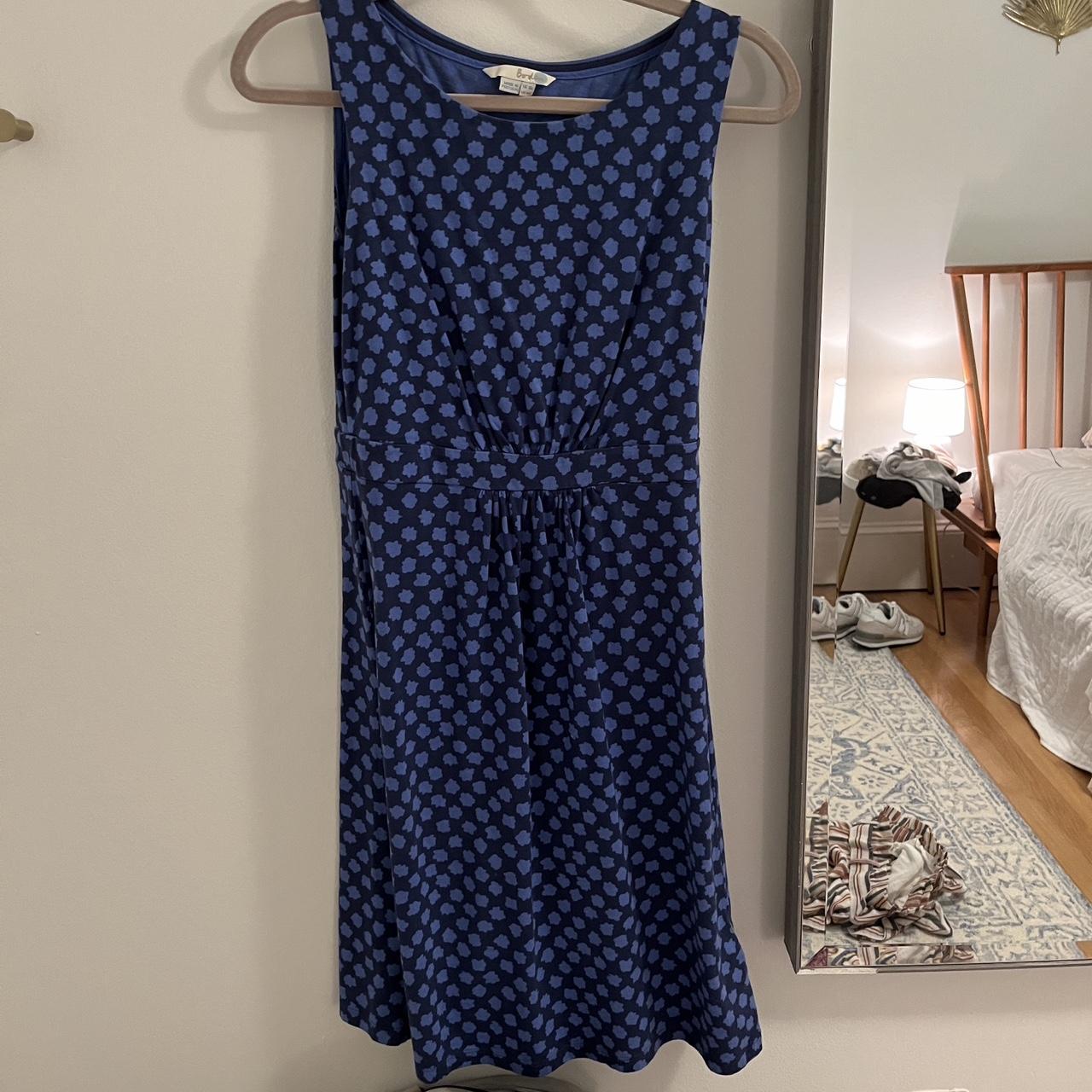 navy blue polka dot midi dress boden made in. Depop