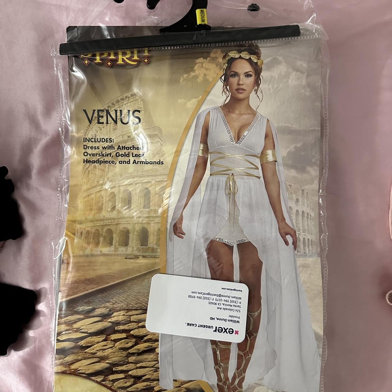 Venus Goddess Halloween Costume with Gold Leg Wrap... - Depop