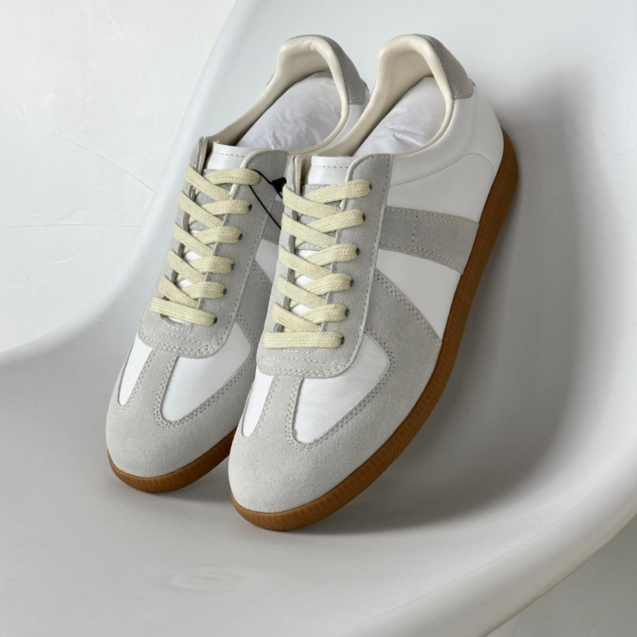 Maison Margiela White Grey Gats Replica Sneakers New | Depop