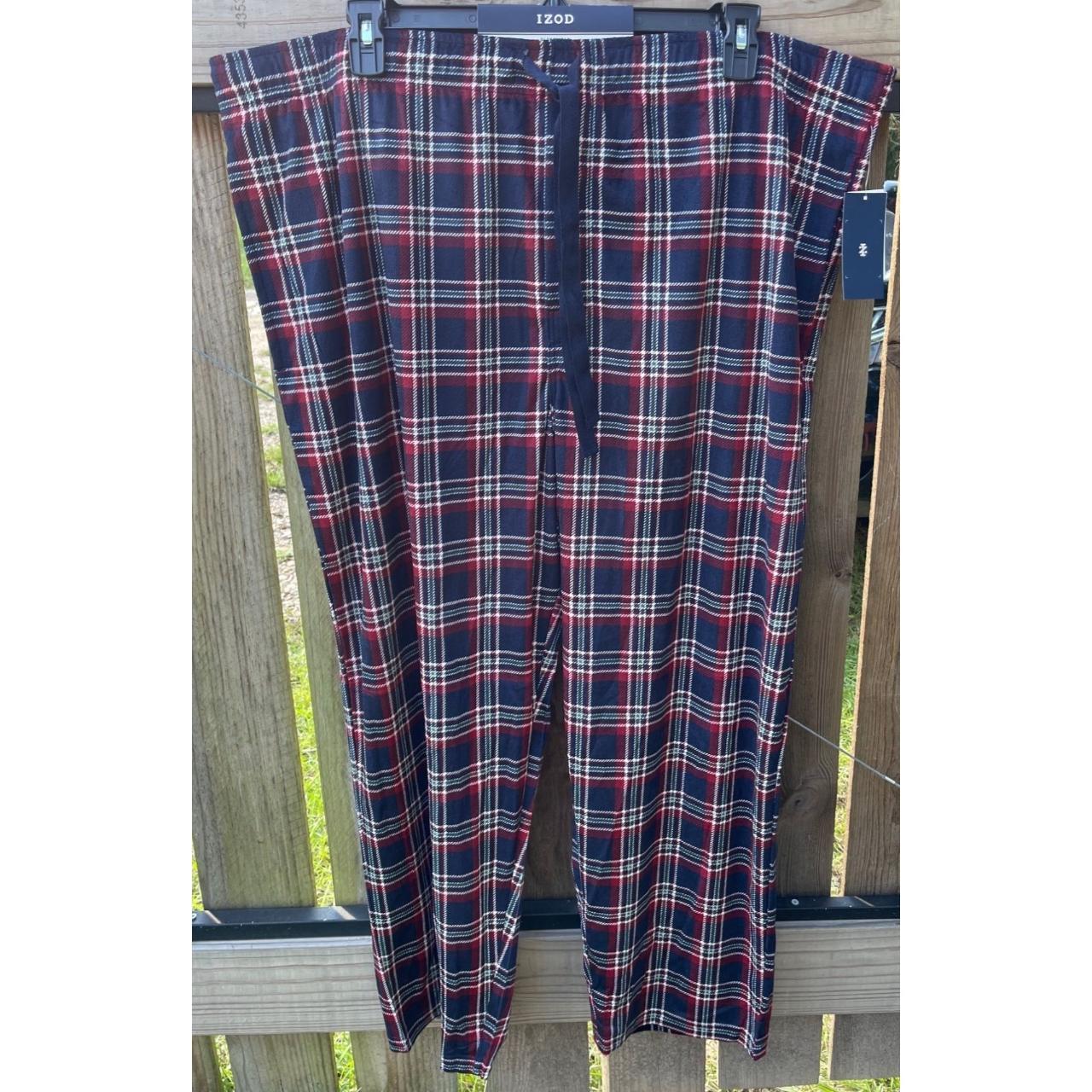 Izod Mens Sleepwear Pants Dark Red Plaid 3XL