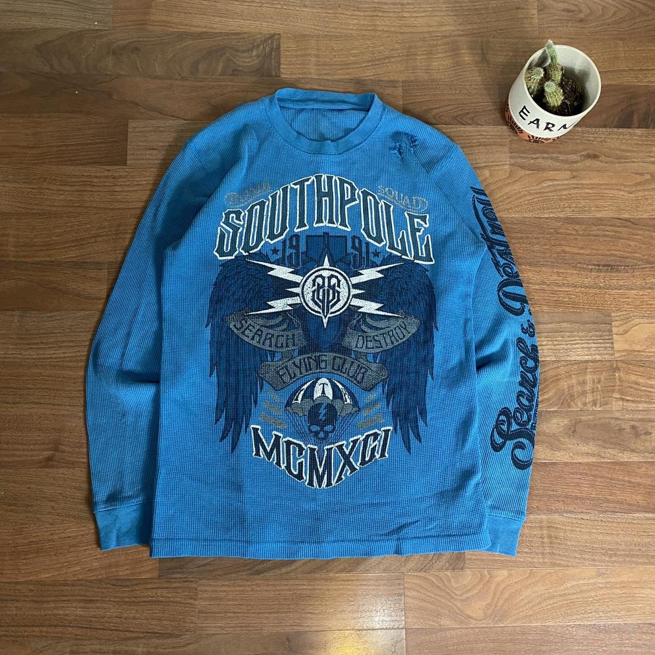 Vintage VTG Y2K Southpole Waffle Knit Longsleeve... - Depop