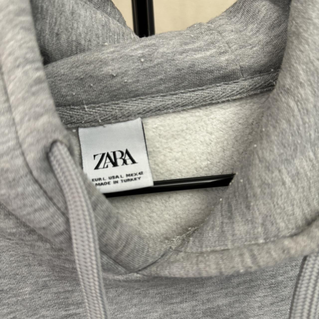 Zara mens grey hoodie hotsell