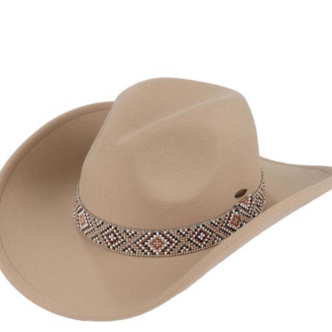New light brown cowboy hat One size By CC 100... Depop