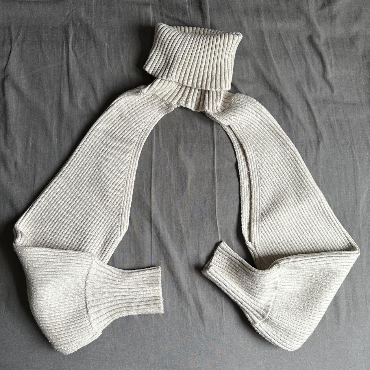 Zara cream/beige knit arm warmers/shrug with... Depop