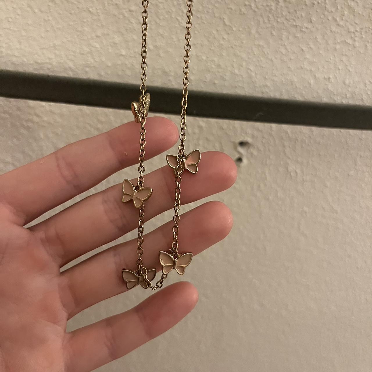 Urban outfitters pink butterfly necklace Good