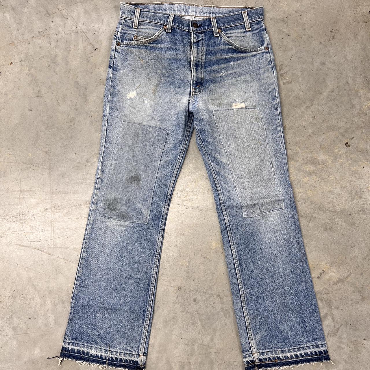 Vintage Reworked Levi’s Flare Jeans Bought on... - Depop