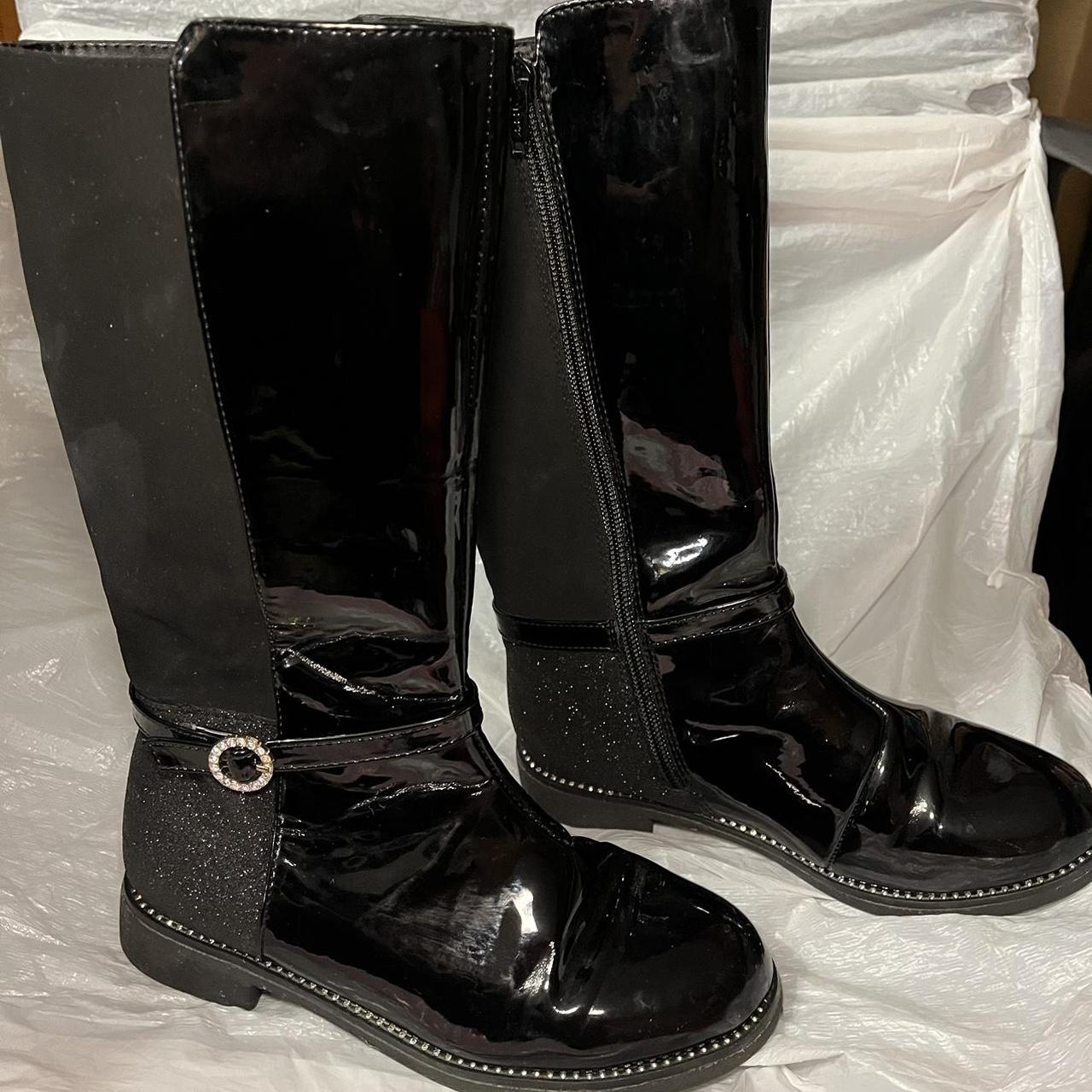 Children s Place Black Tall Boots. Size 1 Depop