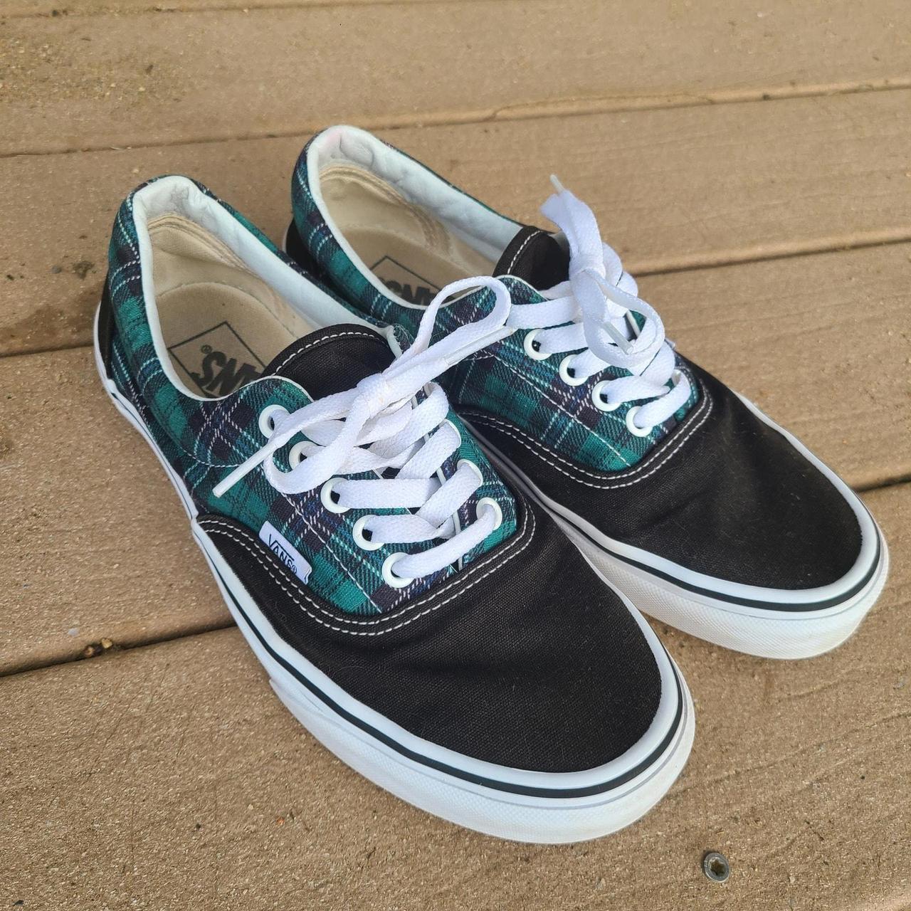 Vans Green Tartan Plaid Sneakers Casual Shoes Size. Depop