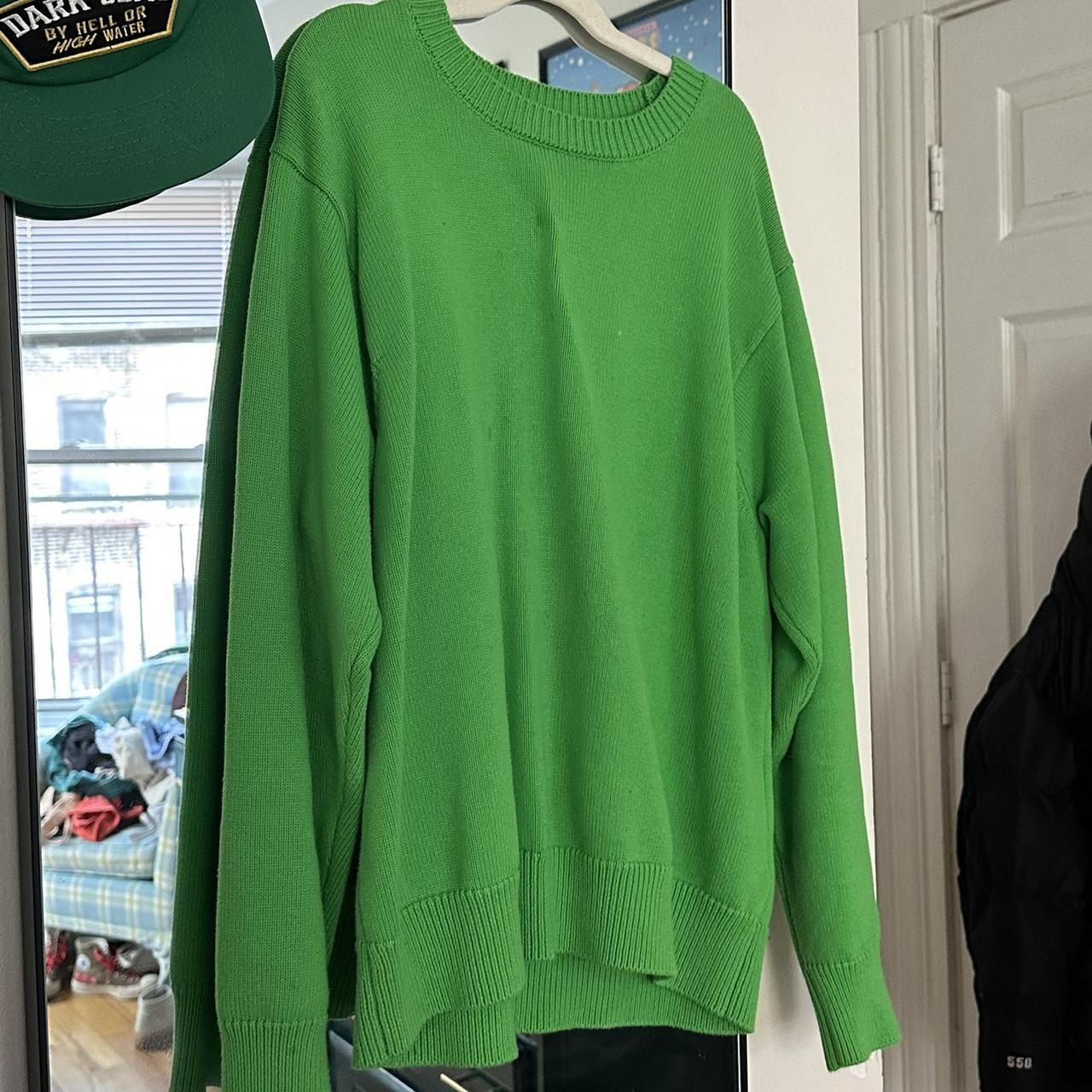 Stussy Bent Crown Knit Sweater Lime green color | Depop