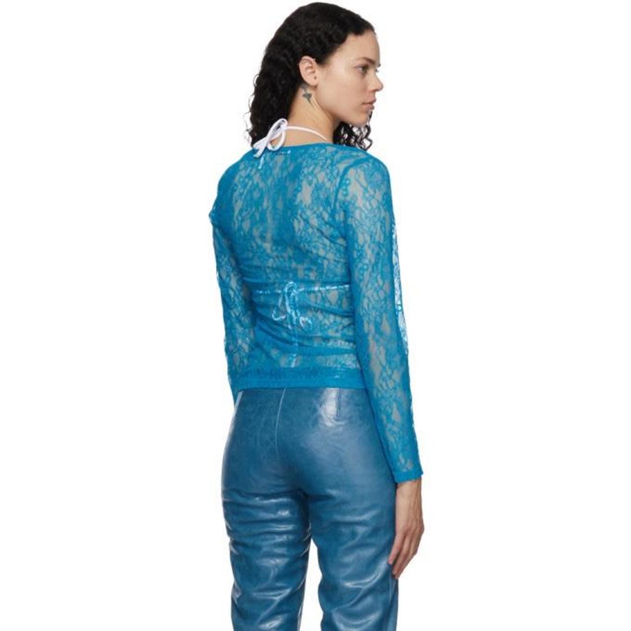 Long Saks Potts blue crush lace cardigan top. No | Depop