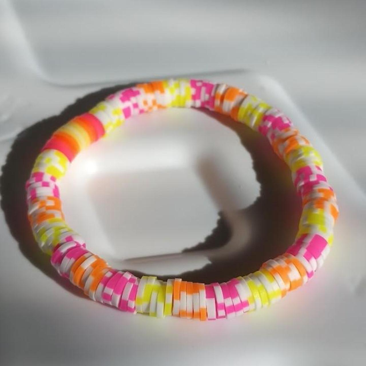 Sunset Pattern Clay Bead Bracelet Depop