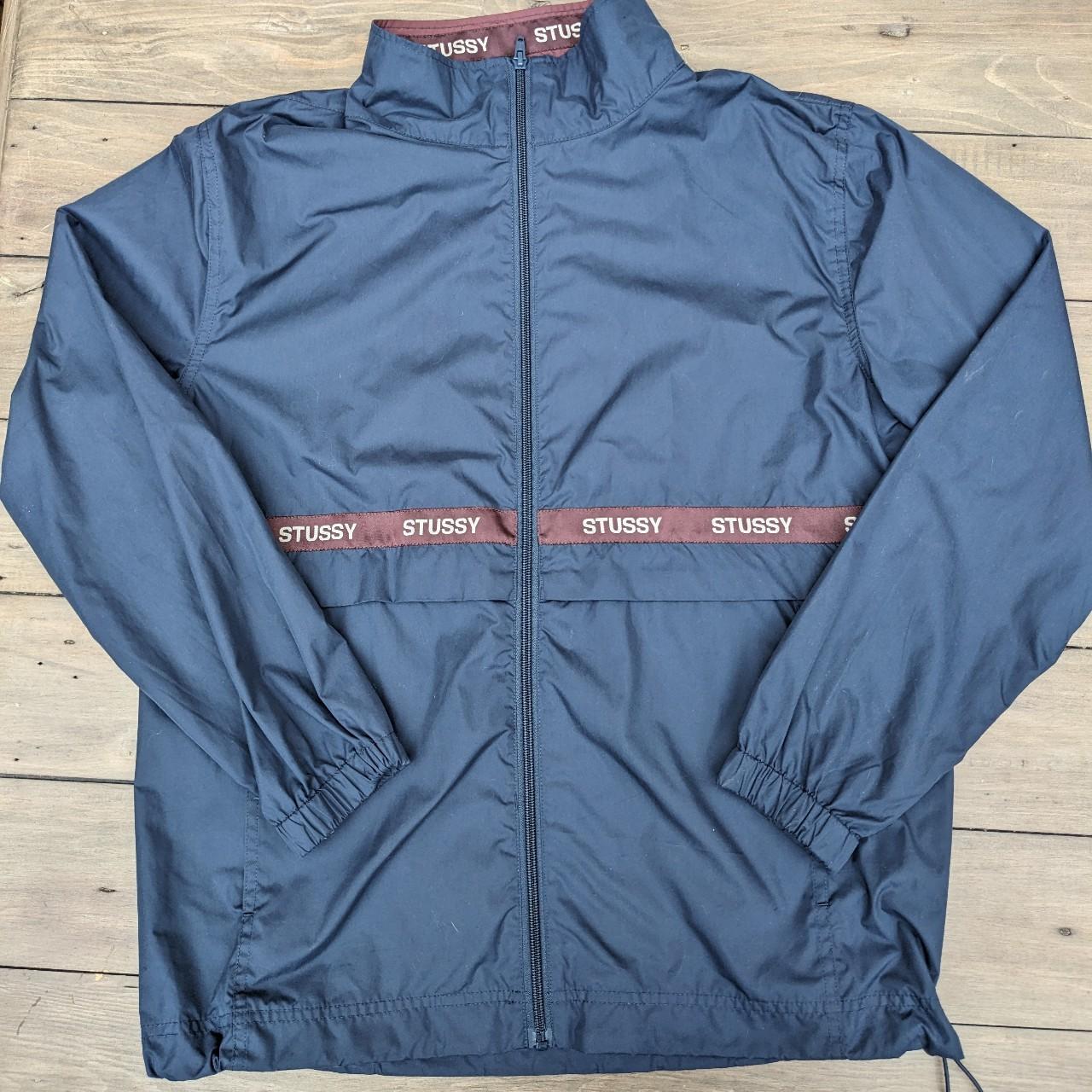 Stussy jacket, navy Good condition Size small - Depop