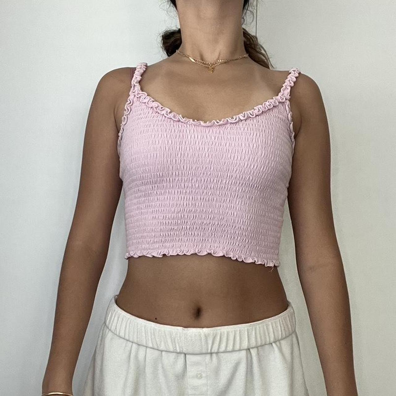 Hollister pink crop top best sale