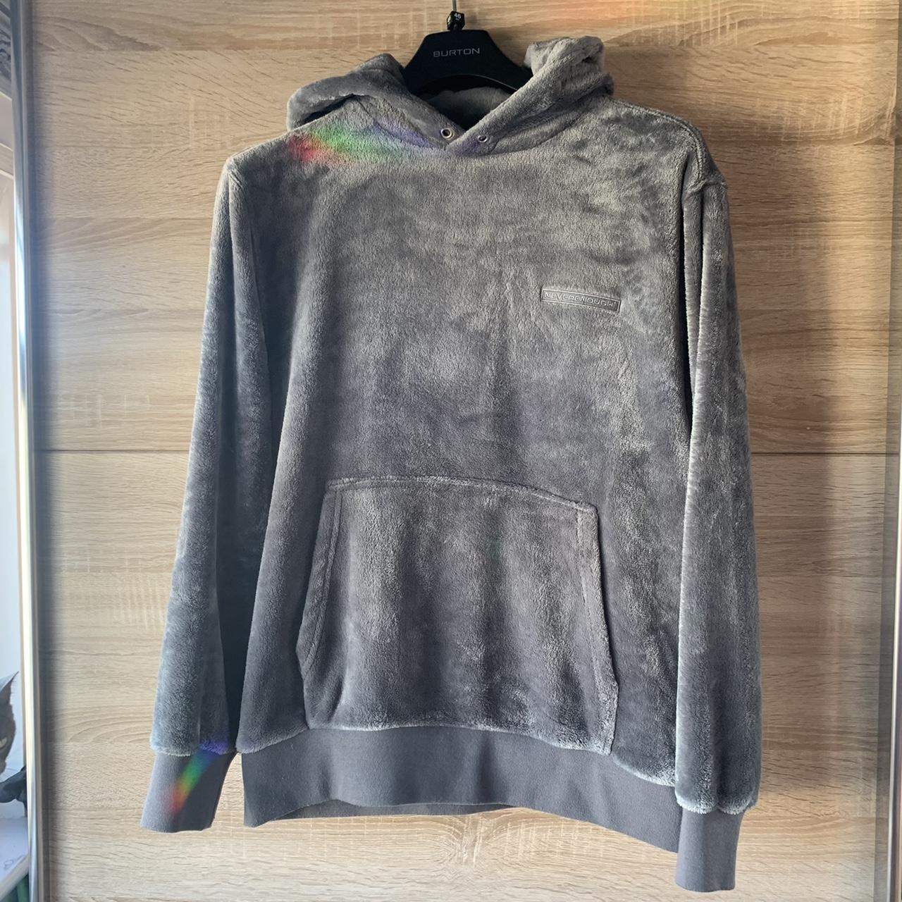 TOPMAN Grey Velvet Hoodie Sweater Tracksuit Depop