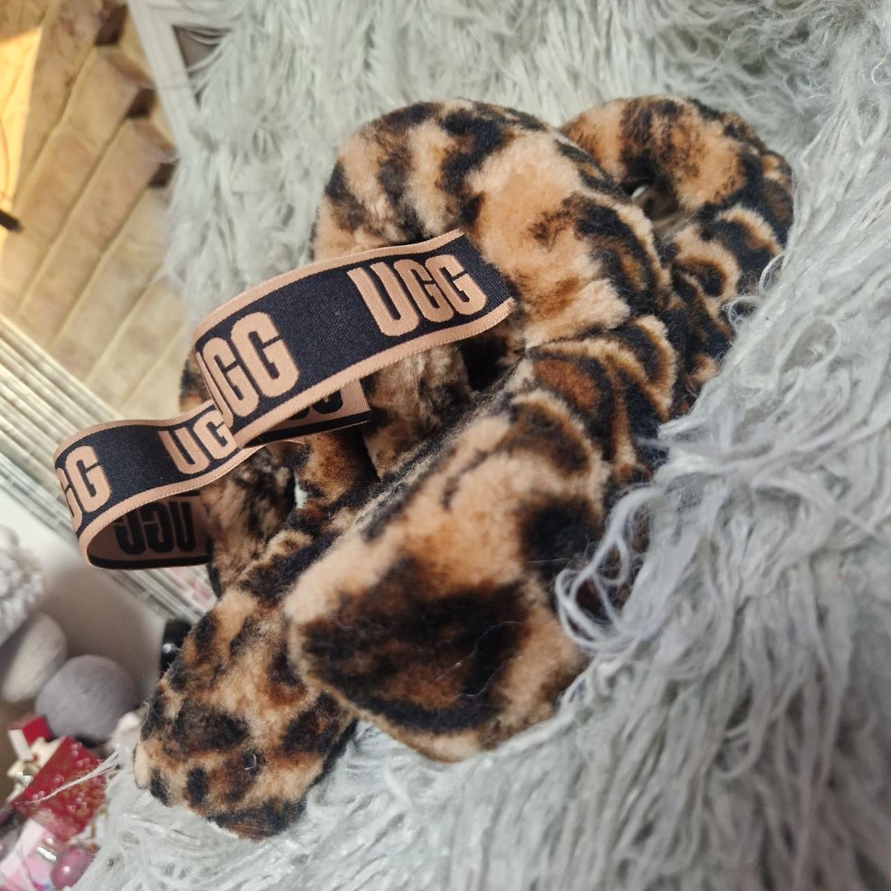 UGG Offical Cheetah Leopard Print Slider Slippers