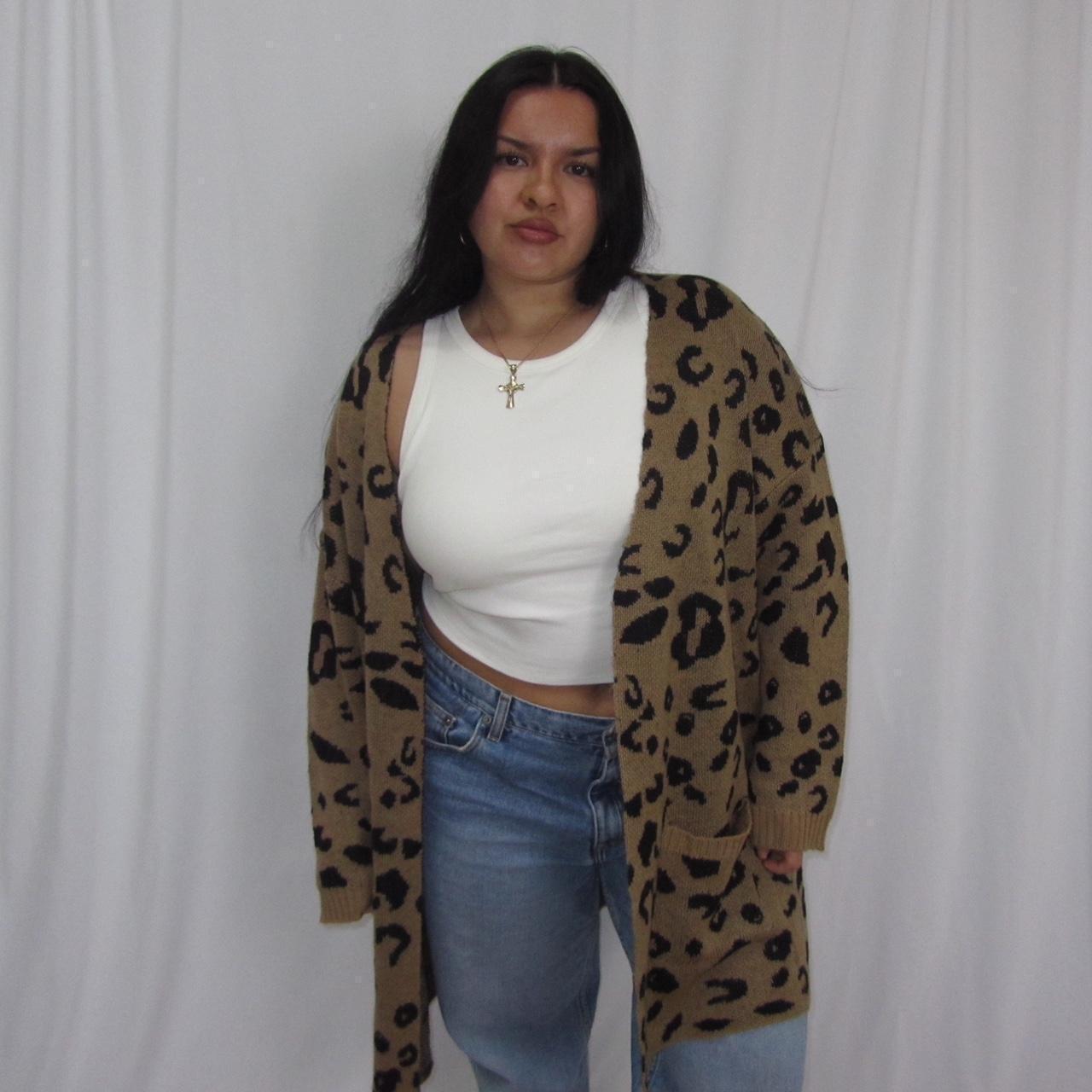 Cheetah print cardigan hotsell