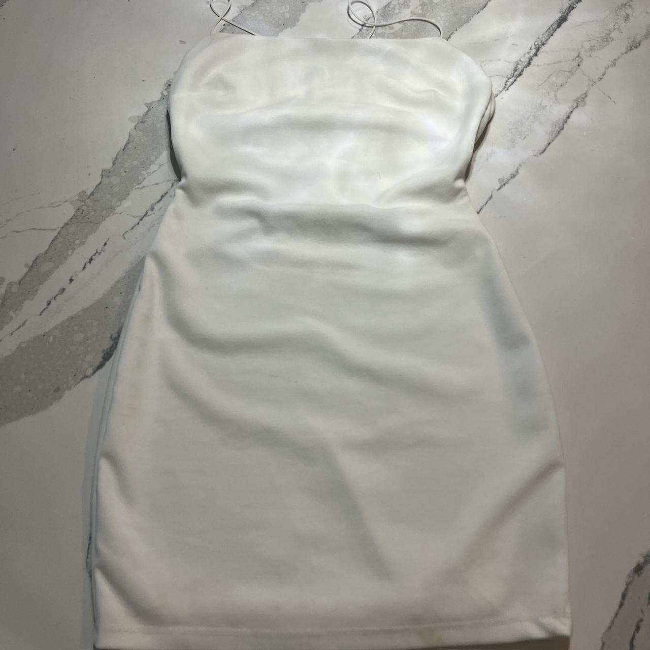 Desri white straight neck bodycon dress hotsell