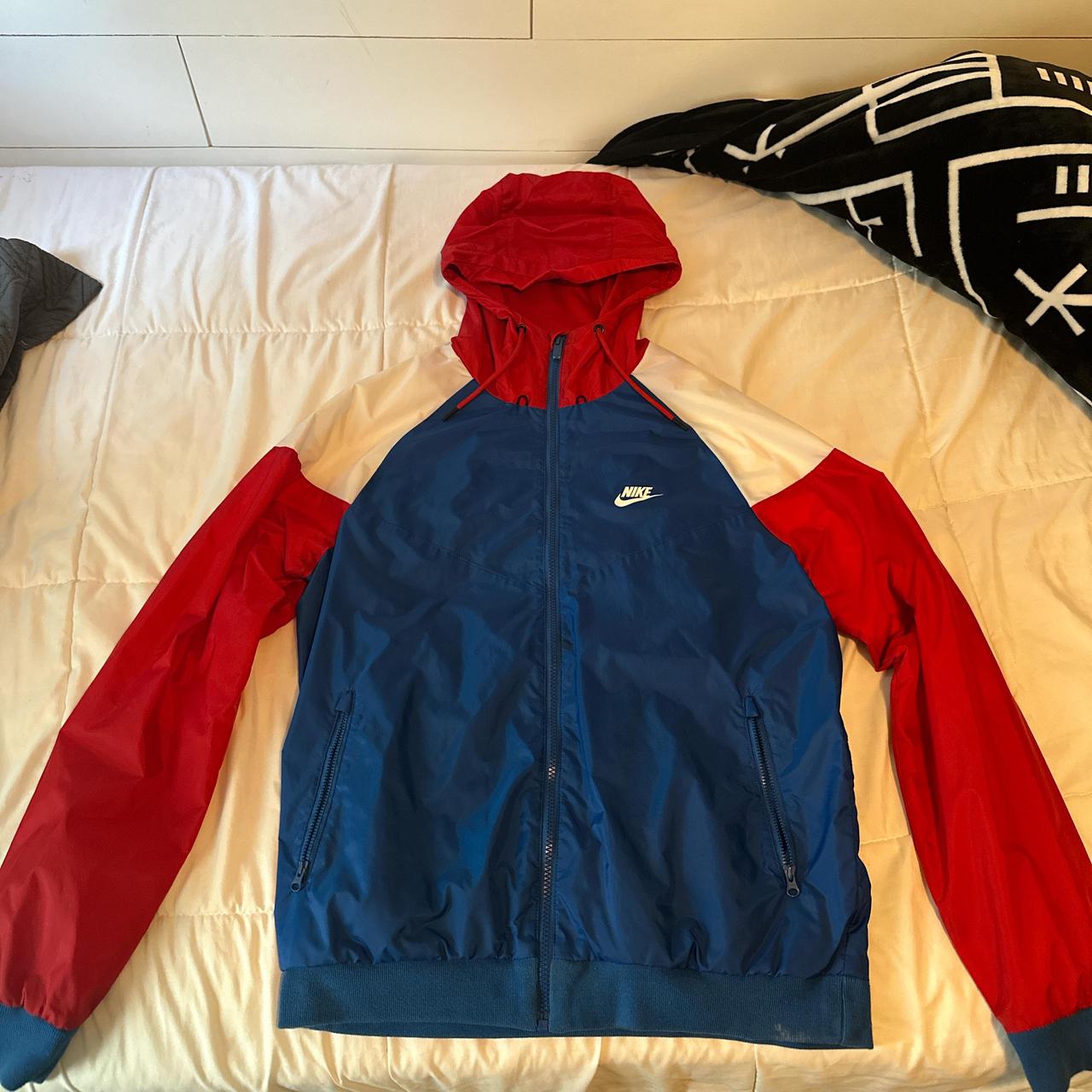 Red white and blue fashion nike windbreaker