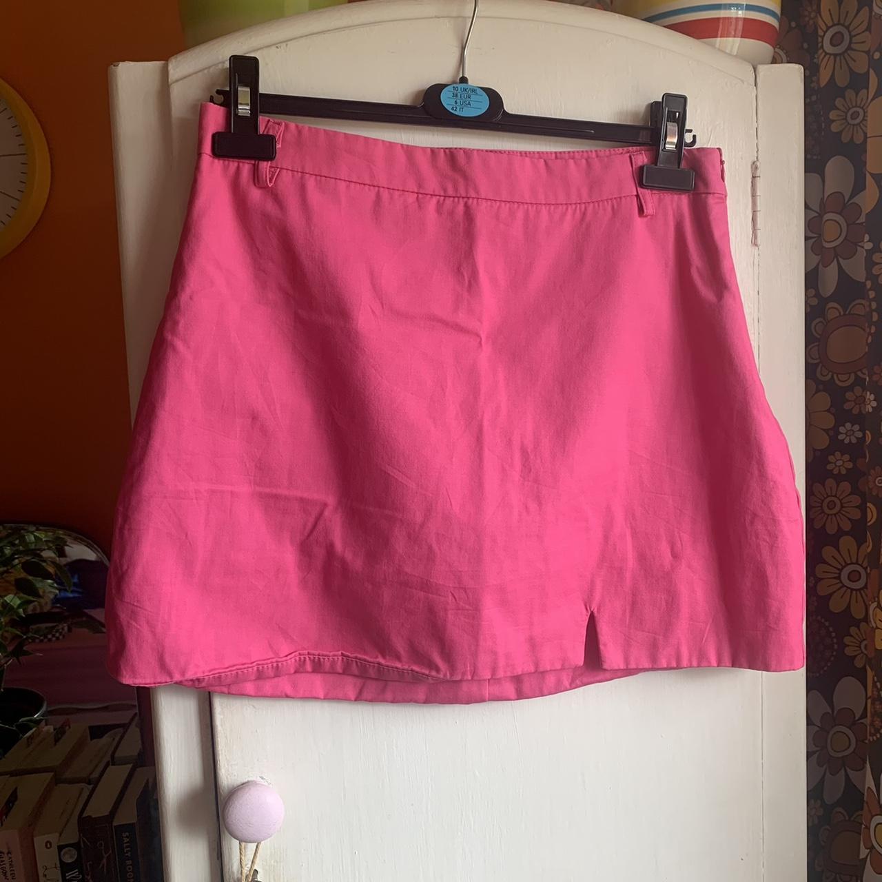 SHEIN pink mini skirt size L #shein #pink... - Depop