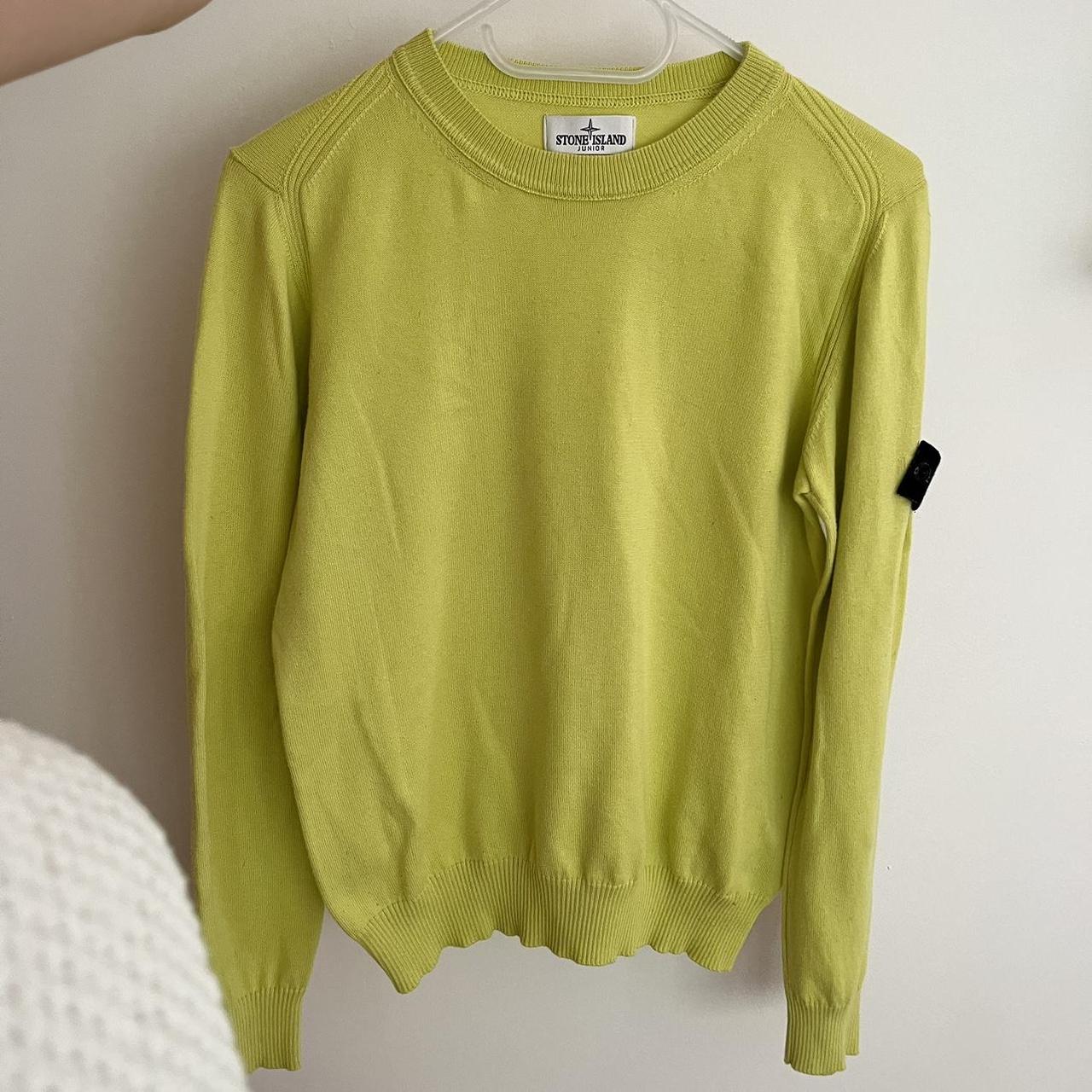 Light green lime stone island sweater jumper 100 Depop