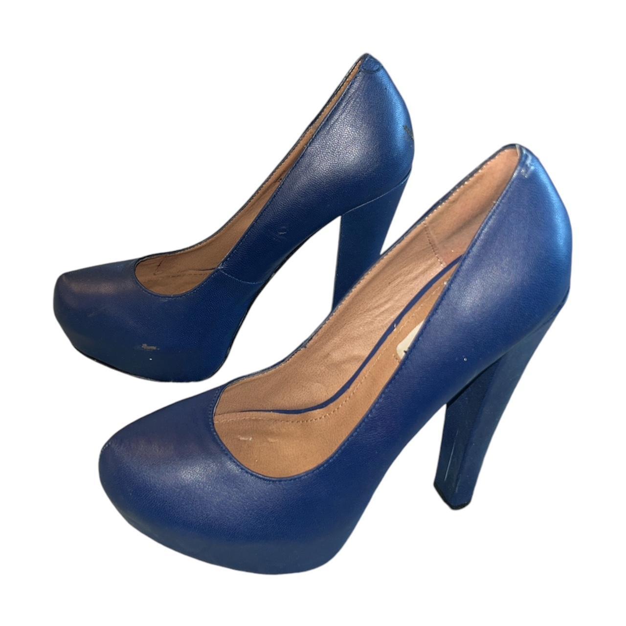 Steve Madden Leather Women s Blue Pumps Heels Slip