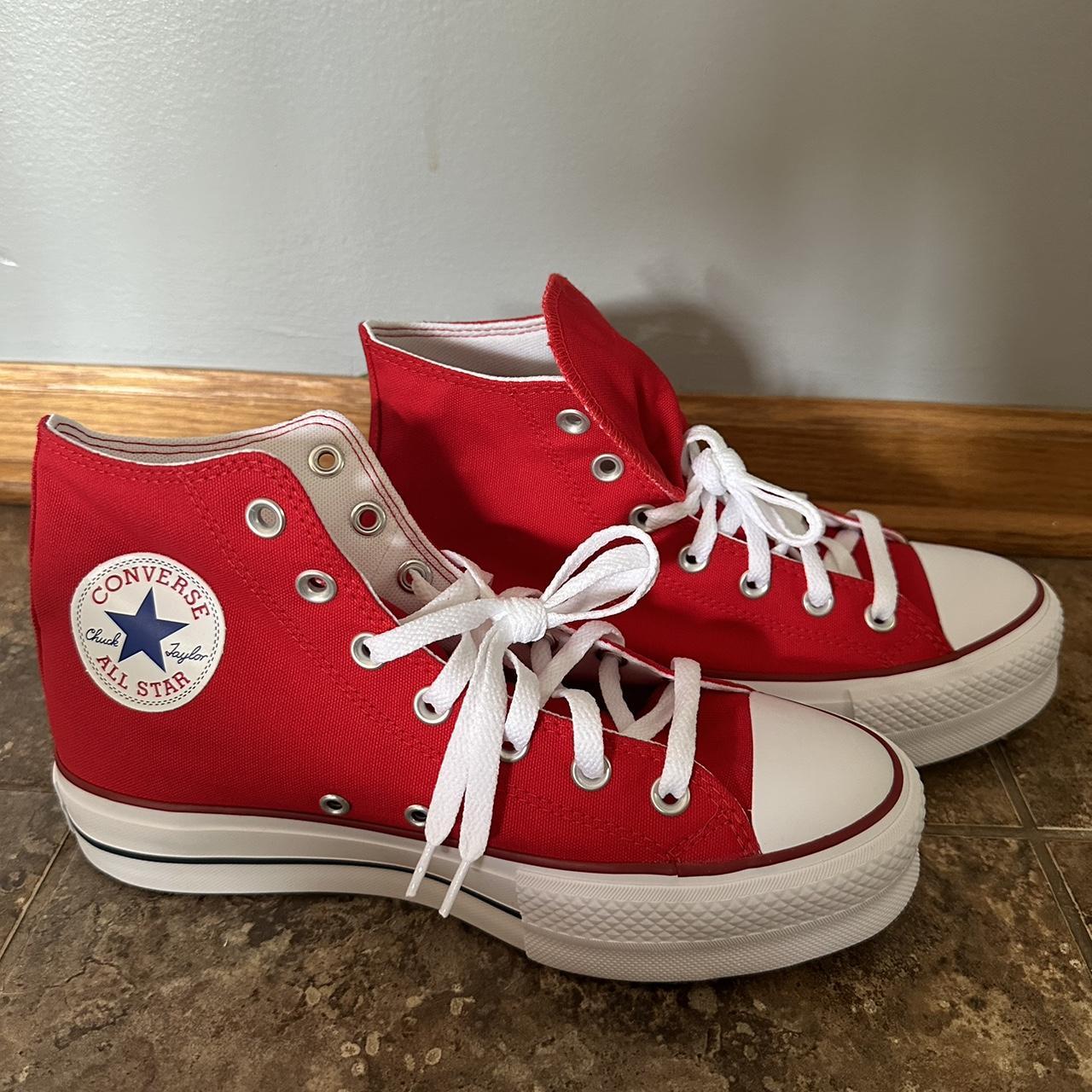 Brand New Custom Red Platform Converse never worn